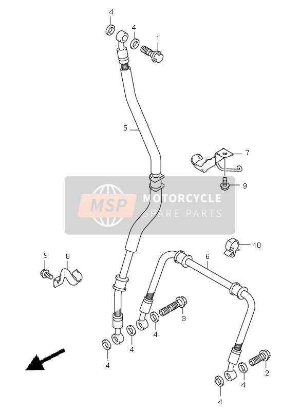 Suzuki SV1000(N)(S) 2004 Front Brake Hose for a 2004 Suzuki SV1000(N)(S)