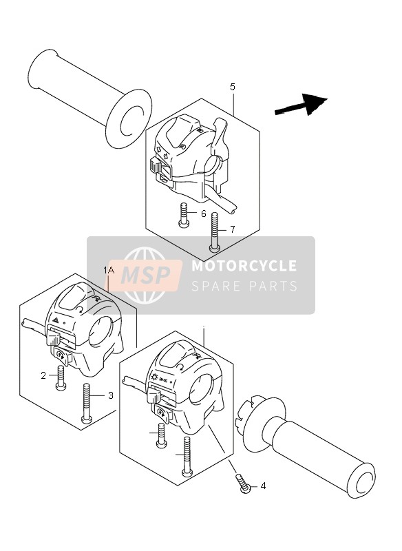 Suzuki VL125 INTRUDER 2004 Commutateur de poignée pour un 2004 Suzuki VL125 INTRUDER