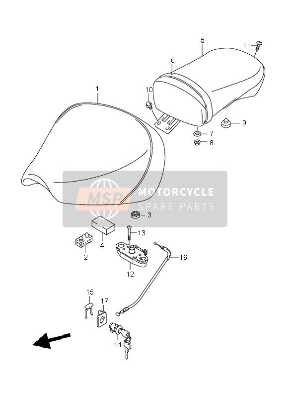 Suzuki VL125 INTRUDER 2004 Asiento para un 2004 Suzuki VL125 INTRUDER