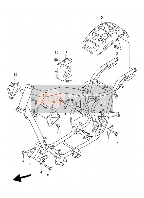 Suzuki VL250 INTRUDER 2004 Frame for a 2004 Suzuki VL250 INTRUDER