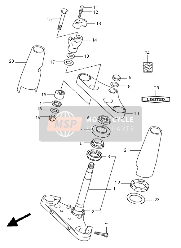 Suzuki VL800(Z) VOLUSIA 2004 Steering Stem for a 2004 Suzuki VL800(Z) VOLUSIA