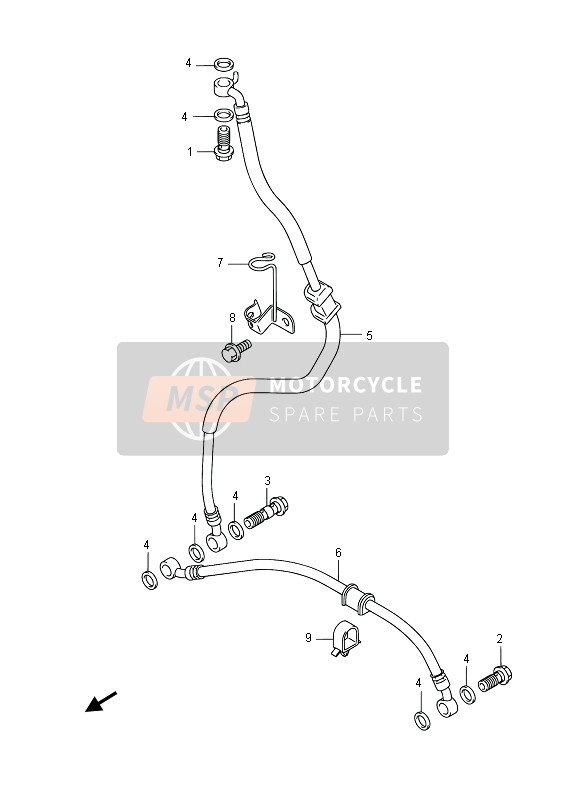 Suzuki GSX-R1000Z 2013 Flexible de frein avant pour un 2013 Suzuki GSX-R1000Z