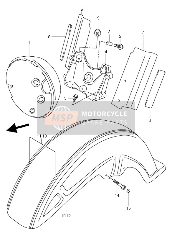 Suzuki VL1500 INTRUDER LC 2004 Front Fender for a 2004 Suzuki VL1500 INTRUDER LC