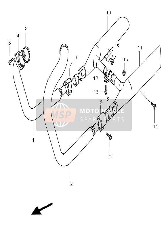 Suzuki VS800 INTRUDER 2004 Muffler for a 2004 Suzuki VS800 INTRUDER