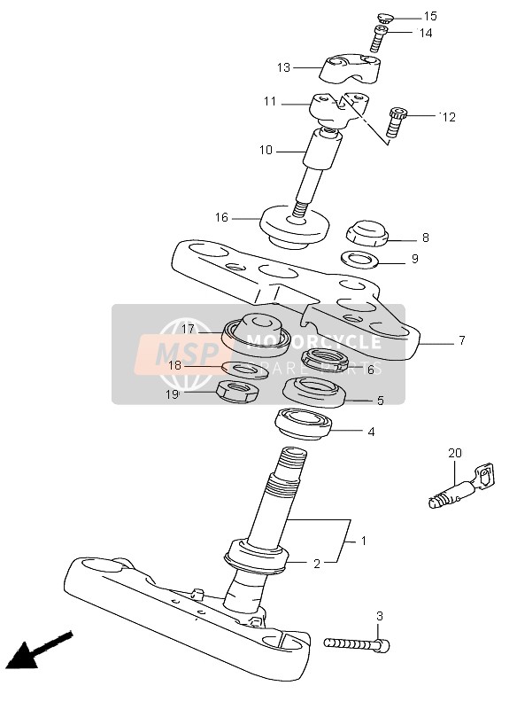 Suzuki VS800 INTRUDER 2004 Steering Stem for a 2004 Suzuki VS800 INTRUDER