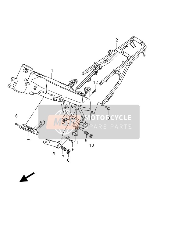 Suzuki DL650 V-STROM 2005 Frame voor een 2005 Suzuki DL650 V-STROM