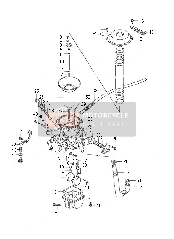 Suzuki VS1400 INTRUDER 1995 Carburettor (Rear) for a 1995 Suzuki VS1400 INTRUDER