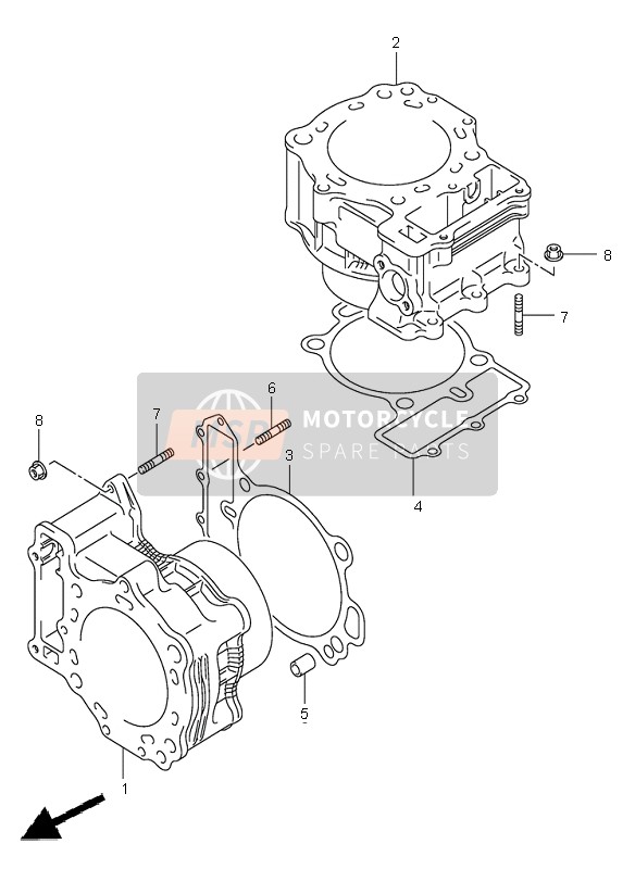 Suzuki DL1000 V-STROM 2005 Cilindro per un 2005 Suzuki DL1000 V-STROM