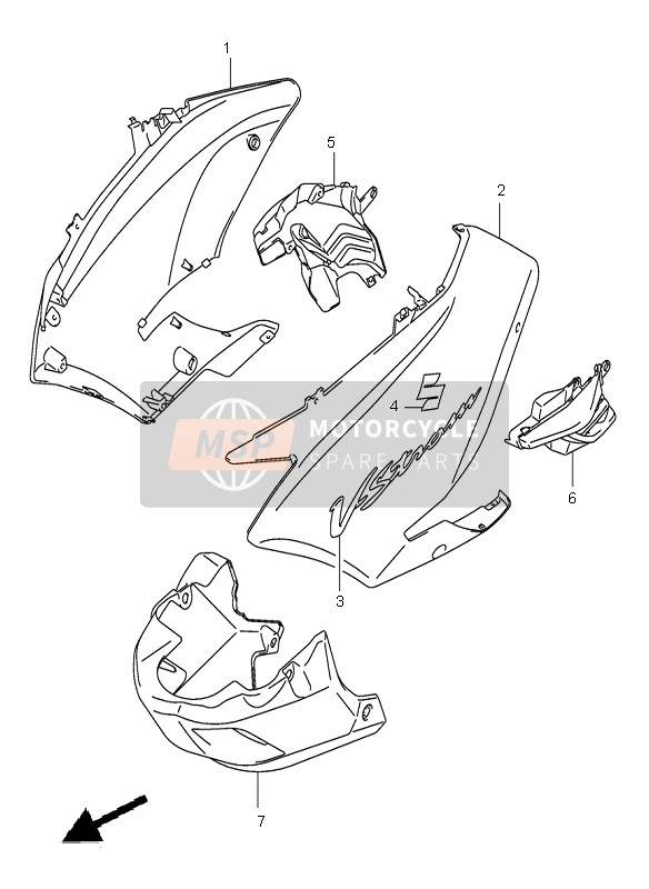 9440306G40YBA, Cowl Assy, Side Lh (Blue), Suzuki, 0