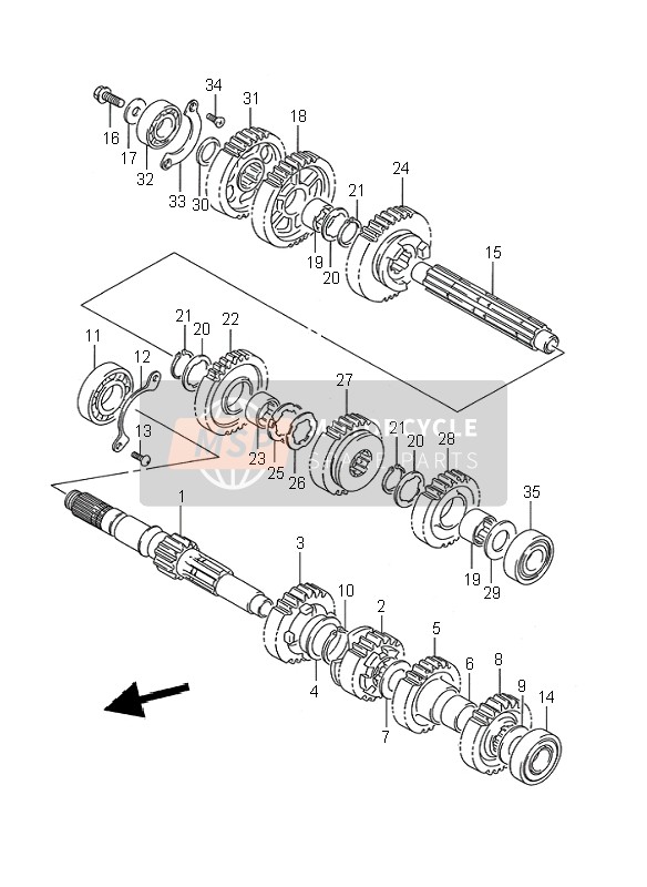 Suzuki VS1400 INTRUDER 1995 Transmission pour un 1995 Suzuki VS1400 INTRUDER