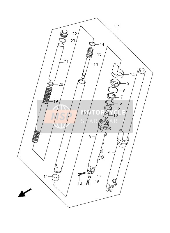 Suzuki GS500(E)(F) 2005 Ammortizzatore anteriore per un 2005 Suzuki GS500(E)(F)