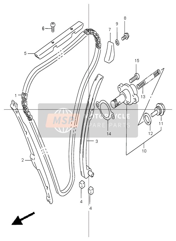 Suzuki GSF1200(N)(S)(Z)(SZ) BANDIT 2005 Catena a camme per un 2005 Suzuki GSF1200(N)(S)(Z)(SZ) BANDIT