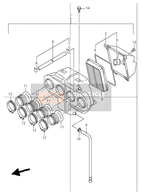 Suzuki GSF1200(N)(S)(Z)(SZ) BANDIT 2005 Air Cleaner for a 2005 Suzuki GSF1200(N)(S)(Z)(SZ) BANDIT