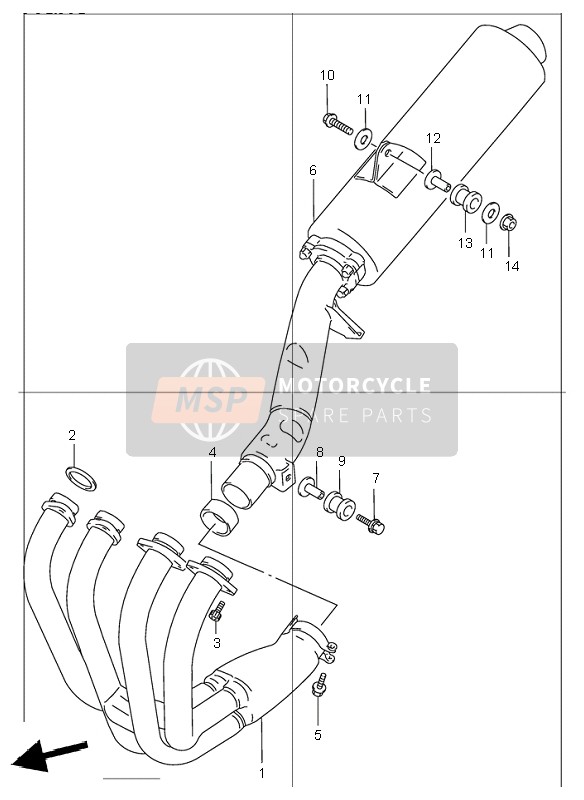 Suzuki GSF1200(N)(S)(Z)(SZ) BANDIT 2005 Silenciador para un 2005 Suzuki GSF1200(N)(S)(Z)(SZ) BANDIT