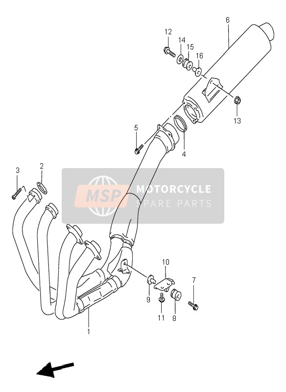 Suzuki RF900R 1998 Muffler for a 1998 Suzuki RF900R