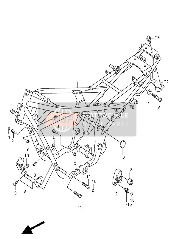 Suzuki GSF1200(N)(S)(Z)(SZ) BANDIT 2005 Frame (GSF1200) for a 2005 Suzuki GSF1200(N)(S)(Z)(SZ) BANDIT