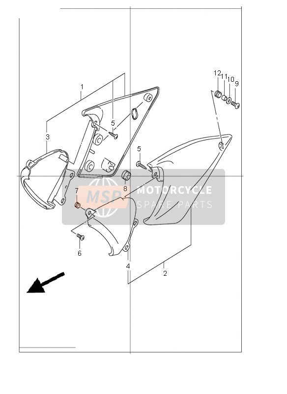 Suzuki GSF1200(N)(S)(Z)(SZ) BANDIT 2005 Cubierta del marco para un 2005 Suzuki GSF1200(N)(S)(Z)(SZ) BANDIT