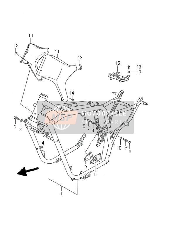 Suzuki VS1400 INTRUDER 1995 Frame for a 1995 Suzuki VS1400 INTRUDER