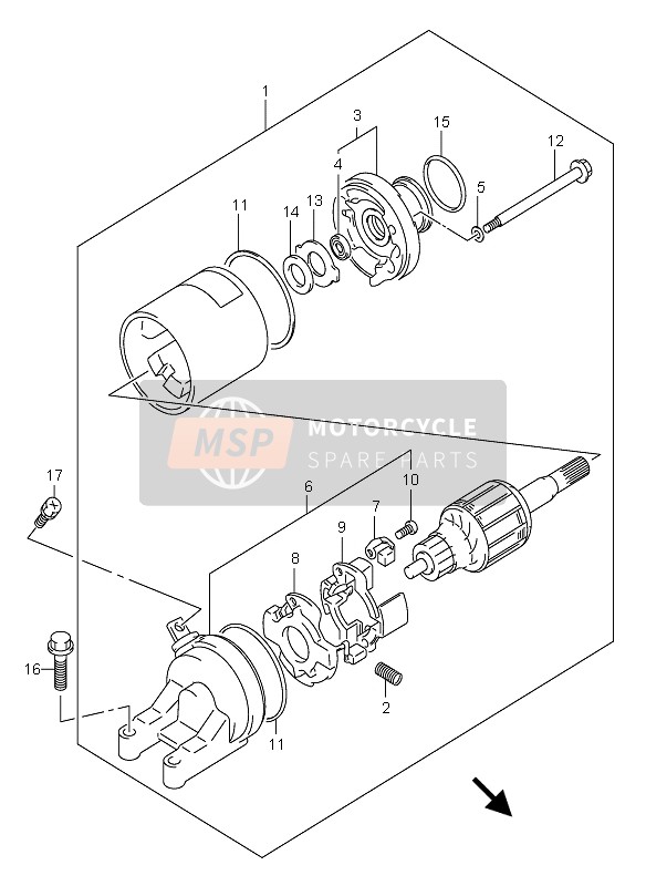 Suzuki GSX600F 2005 Starting Motor for a 2005 Suzuki GSX600F