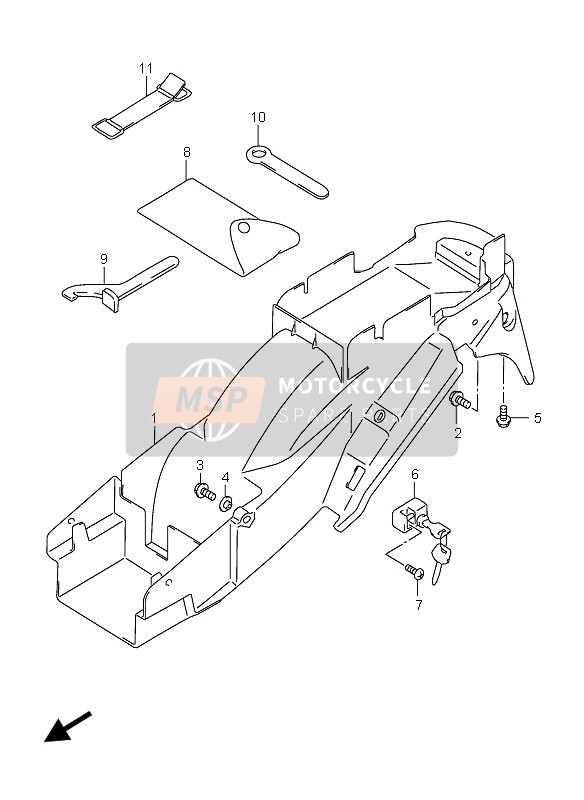 Suzuki GSX600F 2005 Guardabarros trasero para un 2005 Suzuki GSX600F