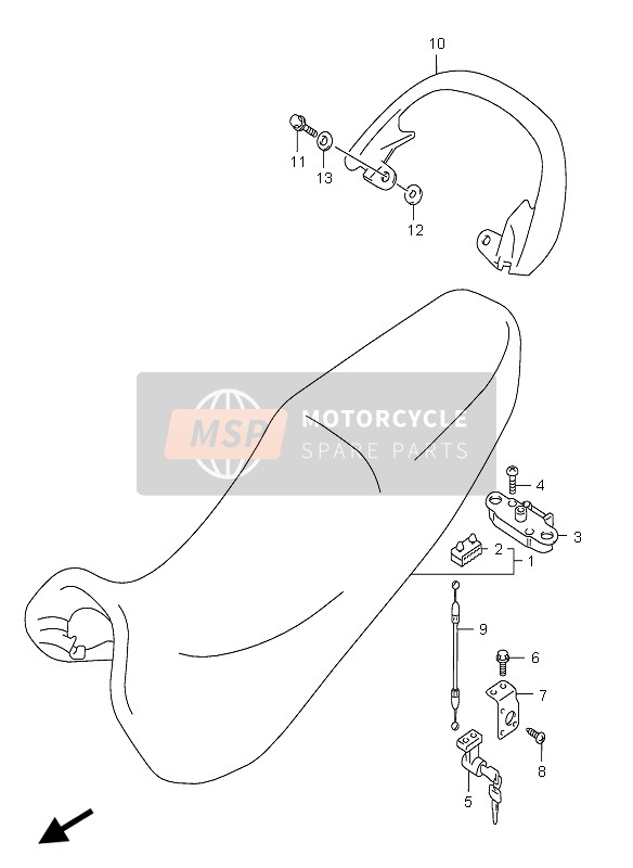 4621103F11YAR, Asidero,  Sillin Azul, Suzuki, 0