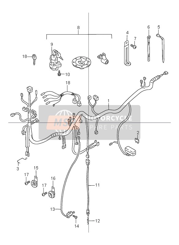 Suzuki GSX1200 INAZUMA 1999 Wiring Harness for a 1999 Suzuki GSX1200 INAZUMA