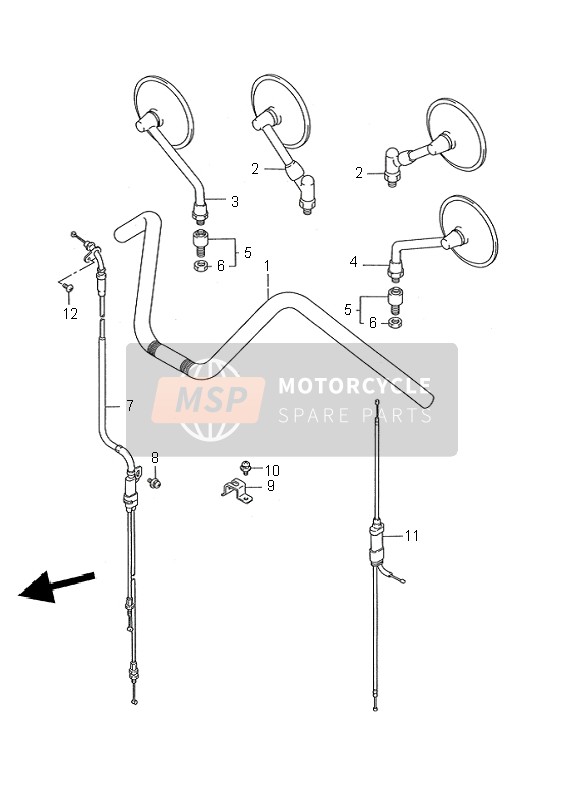 Suzuki VS1400 INTRUDER 1995 Handlebar for a 1995 Suzuki VS1400 INTRUDER