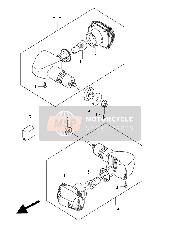 Suzuki GSX1400 2005 Turn Signal Lamp (E2-E19) for a 2005 Suzuki GSX1400