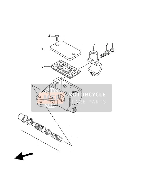 Suzuki VS1400 INTRUDER 1995 Front Master Cylinder for a 1995 Suzuki VS1400 INTRUDER