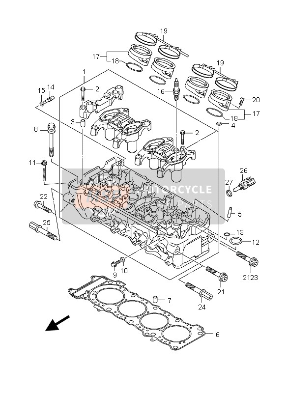 Suzuki GSX-R600(X) 2005 Cylinder Head for a 2005 Suzuki GSX-R600(X)