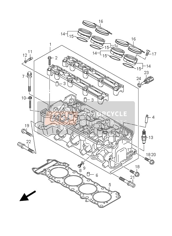 Suzuki GSX-R750(X) 2005 Cylinder Head for a 2005 Suzuki GSX-R750(X)