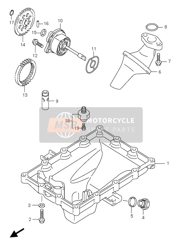 Suzuki GSX-R750(X) 2005 Olie pan & Oliepomp voor een 2005 Suzuki GSX-R750(X)