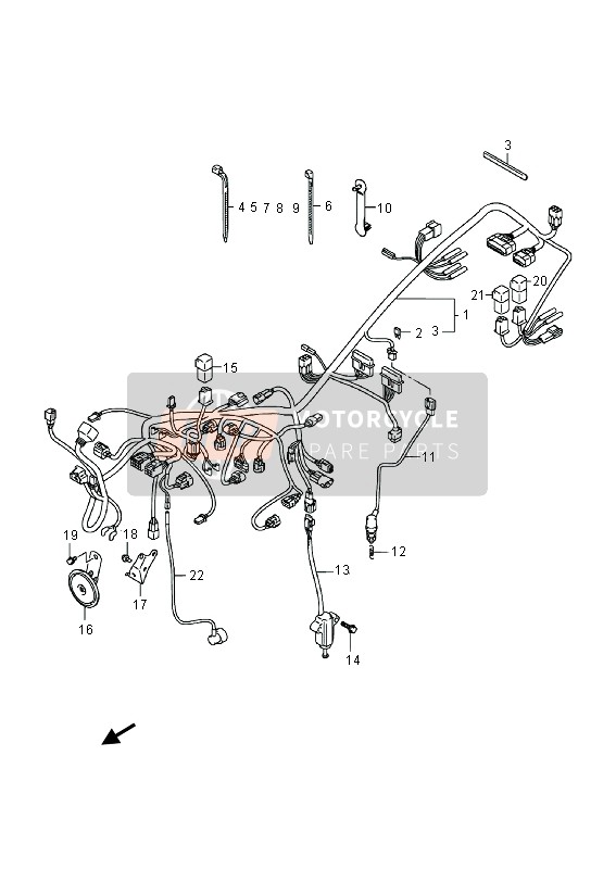 Suzuki GW250 2013 Wiring Harness for a 2013 Suzuki GW250