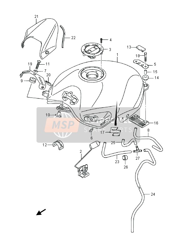 4454148H00, Cushion, Fuel Tank Side, Suzuki, 1