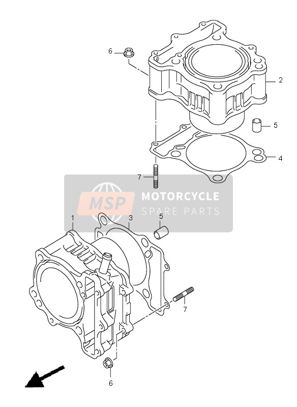 Suzuki SV650(N)(S) 2005 Cilinder voor een 2005 Suzuki SV650(N)(S)