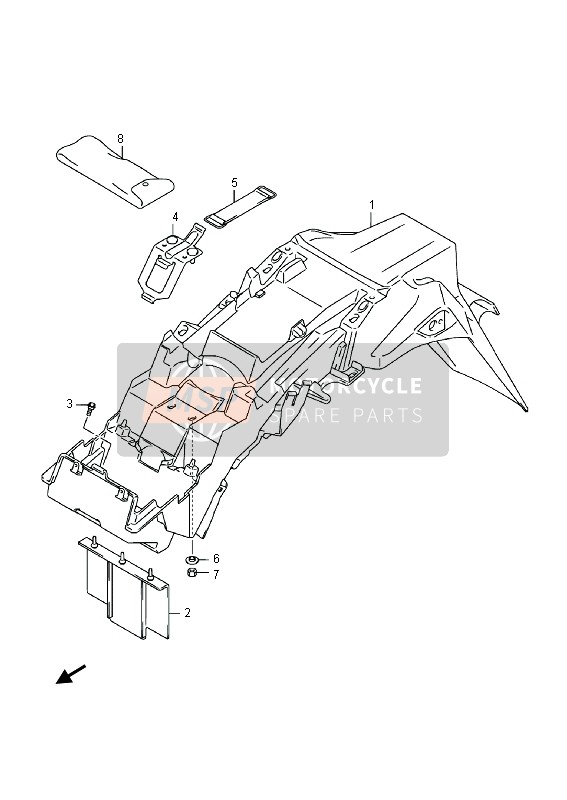 Suzuki GW250 2013 Rear Fender for a 2013 Suzuki GW250