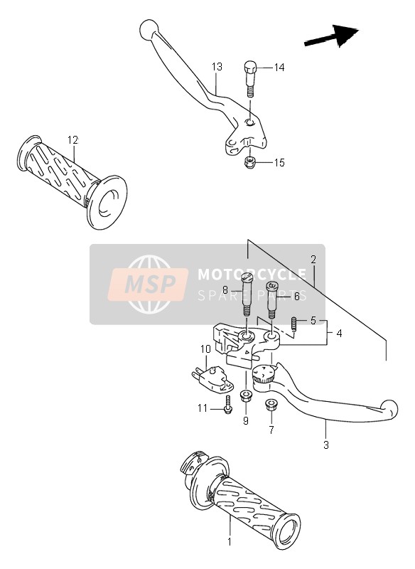 Suzuki RF900R 1998 Levier de poignée pour un 1998 Suzuki RF900R