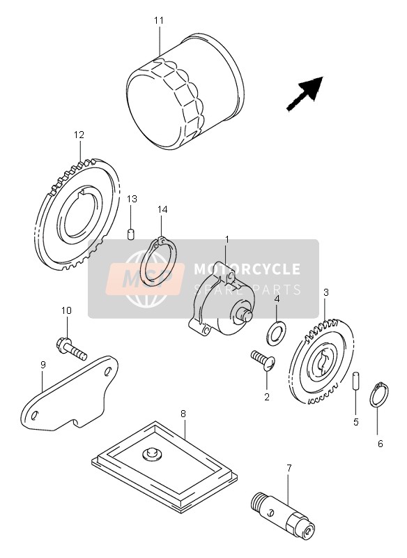 Suzuki SV650(N)(S) 2005 La pompe à huile pour un 2005 Suzuki SV650(N)(S)