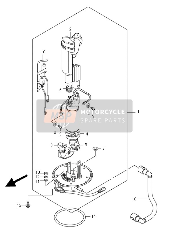 Suzuki SV650(N)(S) 2005 Pompa di benzina per un 2005 Suzuki SV650(N)(S)