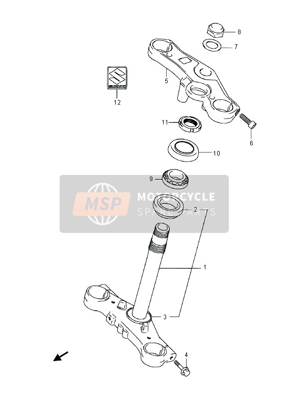 5141048H00, Piastra Inferiore Forcella, Suzuki, 2