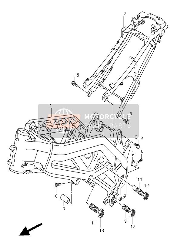 4120016G20YAP, Achterframe, Suzuki, 0