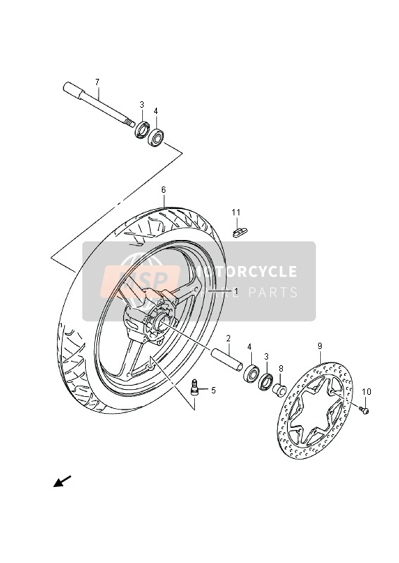 5511048H00, Tire, Front (110/80-17M/C 57H), Suzuki, 0