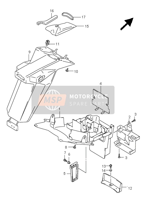 Suzuki SV650(N)(S) 2005 HINTERER KOTFLÜGEL für ein 2005 Suzuki SV650(N)(S)