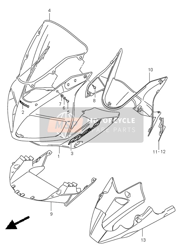 9447116G00YAY, Cowling, Under (Black), Suzuki, 0