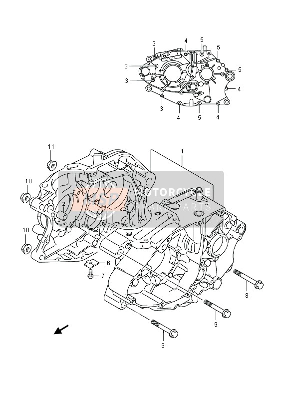 Suzuki RV125 VANVAN 2013 Crankcase for a 2013 Suzuki RV125 VANVAN