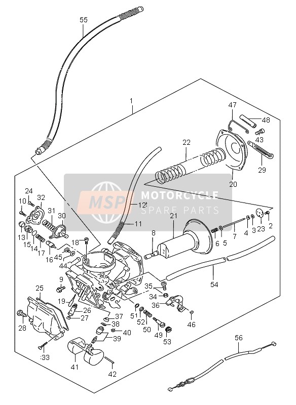 Suzuki VS800 INTRUDER 2005 Carburateur (Voorkant) voor een 2005 Suzuki VS800 INTRUDER