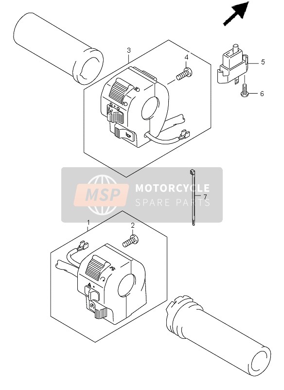 Suzuki VS800 INTRUDER 2005 Handle Switch for a 2005 Suzuki VS800 INTRUDER