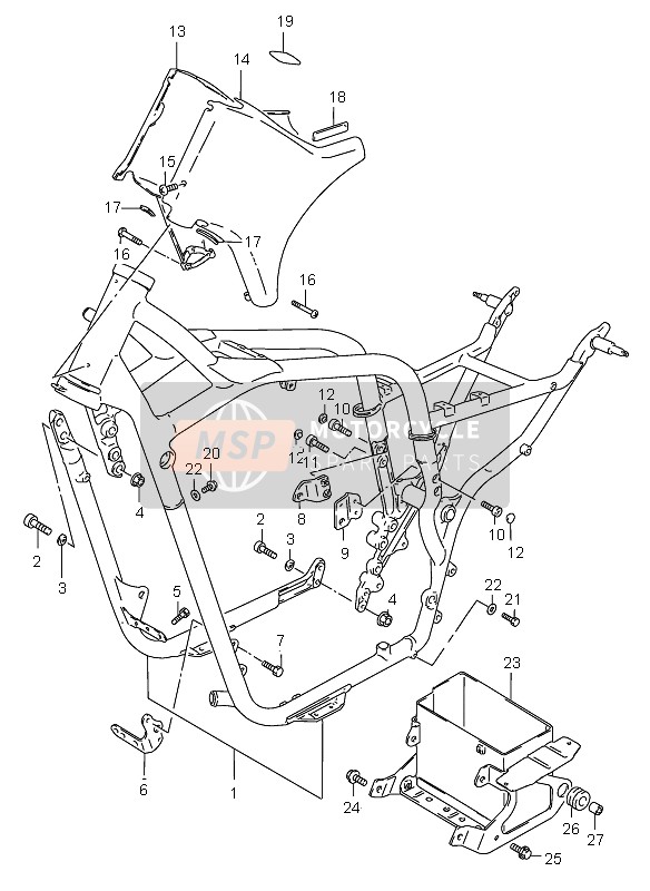 Suzuki VS800 INTRUDER 2005 Frame voor een 2005 Suzuki VS800 INTRUDER