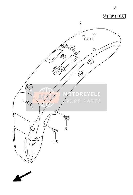 Suzuki VS800 INTRUDER 2005 Achterspatbord voor een 2005 Suzuki VS800 INTRUDER