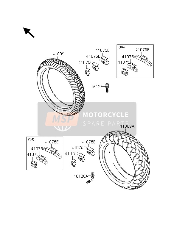 Suzuki VZ1600 MARAUDER 2005 Tyre for a 2005 Suzuki VZ1600 MARAUDER